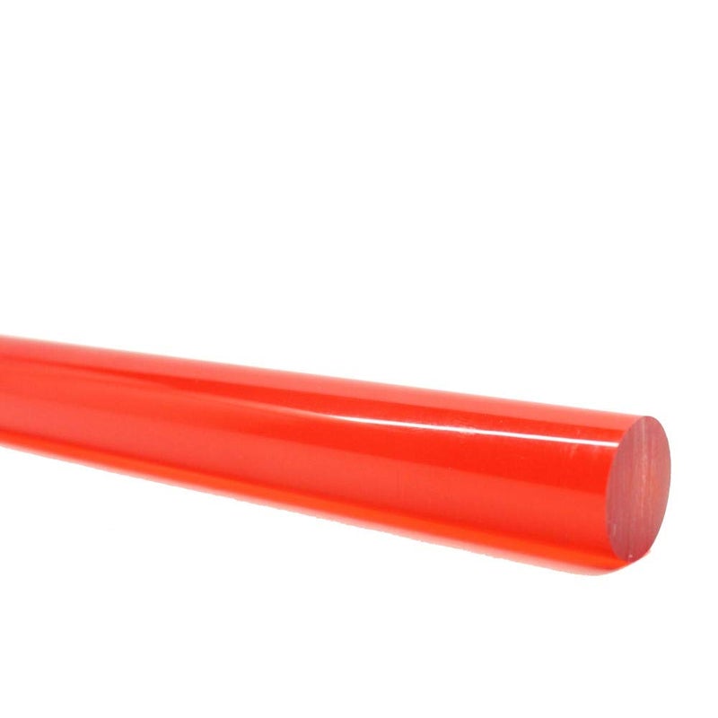 Zeekio Acrylic Lucite Rod Dowel - 3/4" (19.05mm) x 24" (610mm) - One Rod (Red) - Image 2